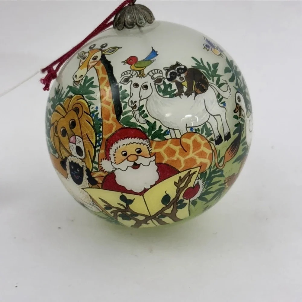 Silvestri Noah's Ark In Glass Dome Ornament Hand Painted